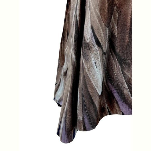 Vintage Runway 2005 Prada Feather Print Silk Taffeta Dress Italian 42 - US 6 - Picture 8 of 9